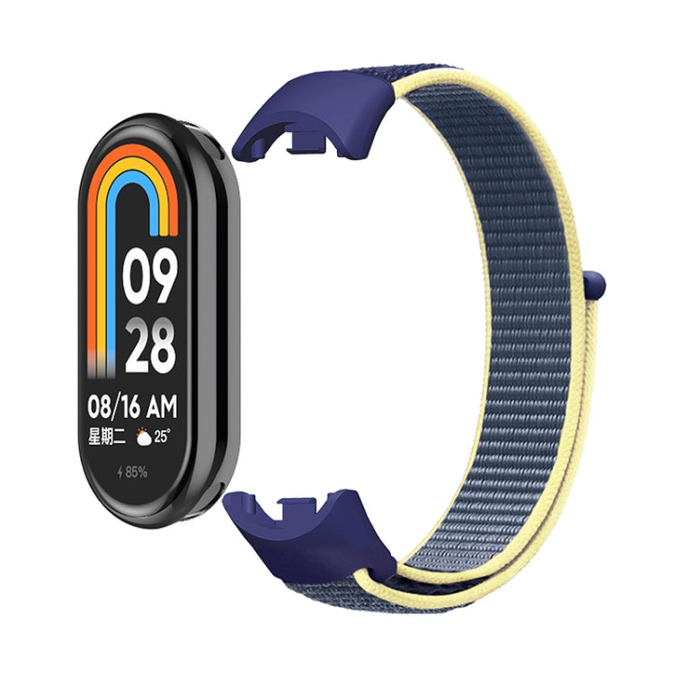 For Xiaomi Mi Band 8 ENKAY Hat-Prince 2 in 1 Set Full Coverage Screen Protector + Nylon Loop Watch Band(Blue+Green) - Watch Bands by ENKAY | Online Shopping UK | buy2fix