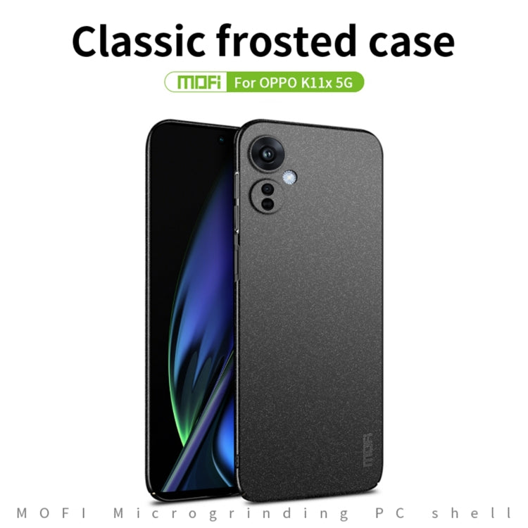 For OPPO K11X 5G MOFI Fandun Series Frosted PC Ultra-thin All-inclusive Phone Case(Blue) - OPPO Cases by MOFI | Online Shopping UK | buy2fix