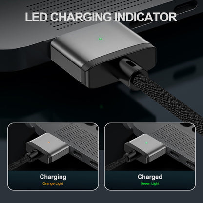 ENKAY 140W USB-C / Type-C to MagSafe 3 Nylon Braided Magnetic Charging Cable with LED Indicator for MacBook 6.6FT(Grey) - Cable & Adapter by ENKAY | Online Shopping UK | buy2fix