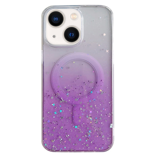 For iPhone 13 MagSafe Glitter Hybrid Clear TPU Phone Case(Purple) - iPhone 13 Cases by buy2fix | Online Shopping UK | buy2fix