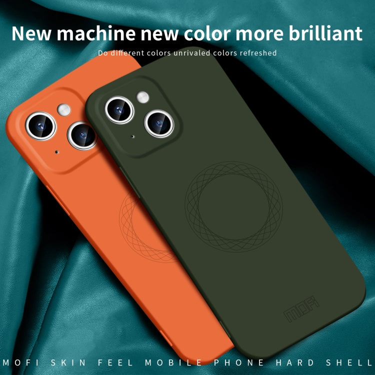 For iPhone 15 Plus MOFI Qin Series Magsafe Skin Feel All-inclusive Silicone Phone Case(Orange) - iPhone 15 Plus Cases by MOFI | Online Shopping UK | buy2fix