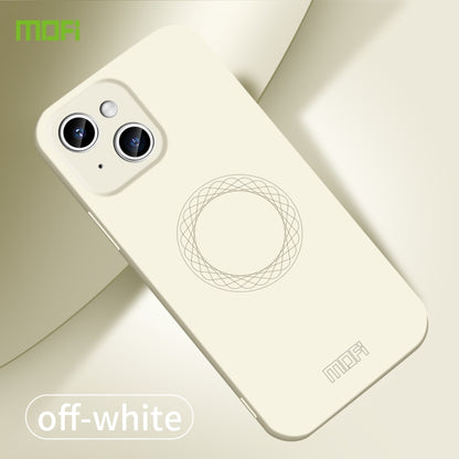 For iPhone 15 Plus MOFI Qin Series Magsafe Skin Feel All-inclusive Silicone Phone Case(Beige) - iPhone 15 Plus Cases by MOFI | Online Shopping UK | buy2fix