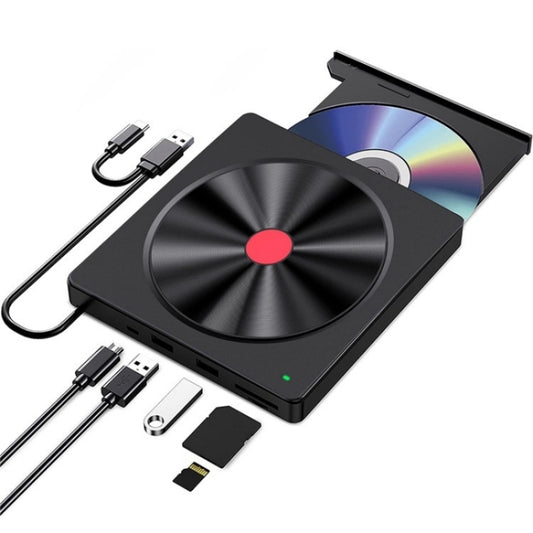 052 USB + Type-C DVD Burner Readable SD / TF Card DVD-RW Recorder PC External Optical Drive - Rewritable Drive by buy2fix | Online Shopping UK | buy2fix