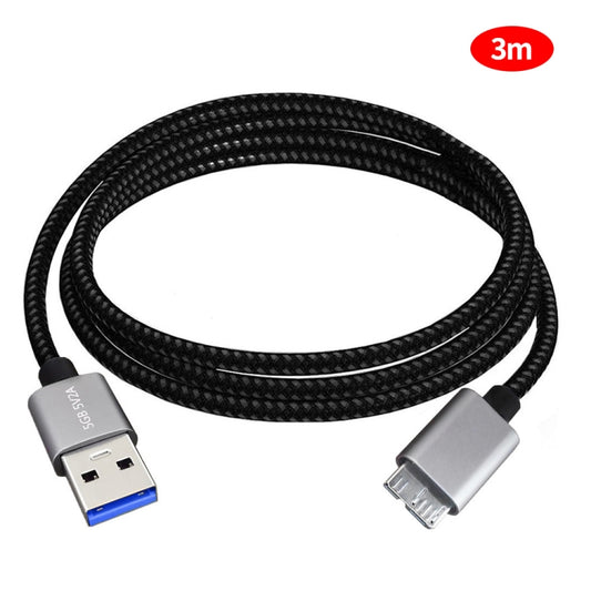 JUNSUNMAY USB 3.0 Male to Micro-B Cord Cable Compatible with Samsung Camera Hard Drive, Length:3m - USB Cable by JUNSUNMAY | Online Shopping UK | buy2fix