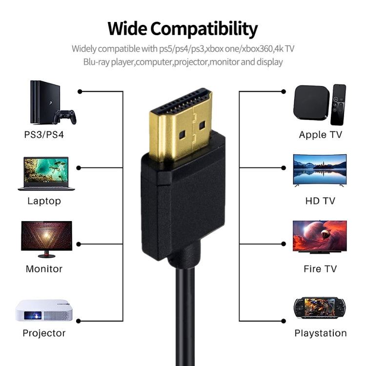 JUNSUNMAY 4K 60Hz HDMI Male to Male HDMI 2.0V Elbow Head Spring Cable, Length:1.2m(Straight) - Cable by JUNSUNMAY | Online Shopping UK | buy2fix