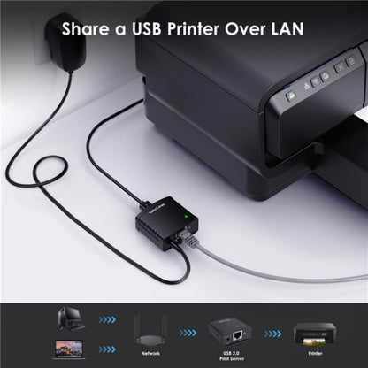 WAVLINK NU72P11 100Mbps Network Print Server USB 2.0 Network Printer Power Adapter(AU Plug) - Printer Accessories by WAVLINK | Online Shopping UK | buy2fix