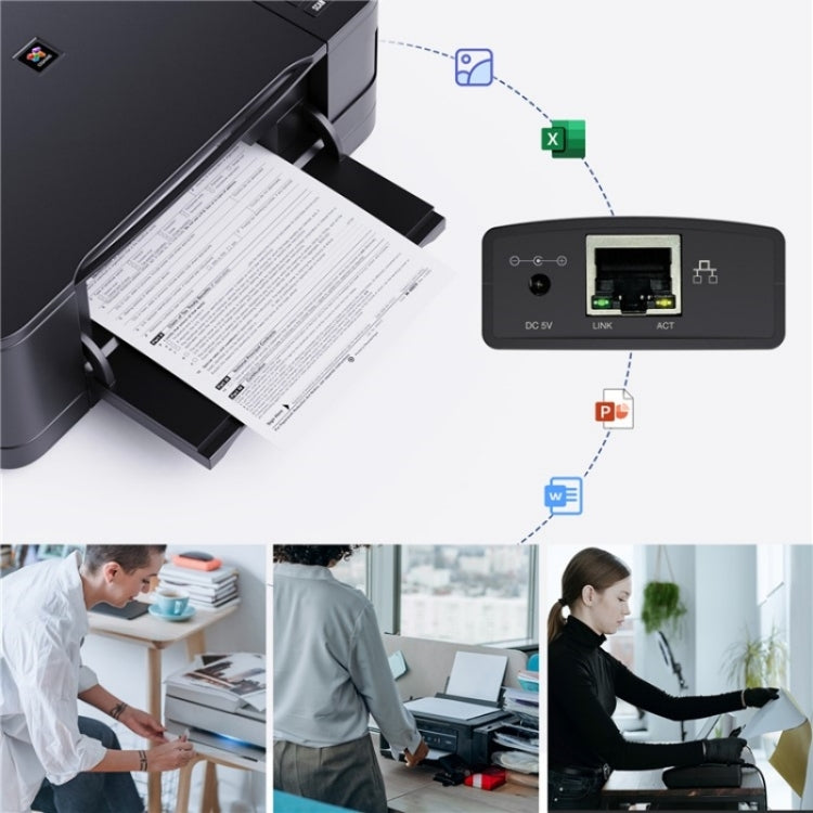 WAVLINK NU72P11 100Mbps Network Print Server USB 2.0 Network Printer Power Adapter(AU Plug) - Printer Accessories by WAVLINK | Online Shopping UK | buy2fix