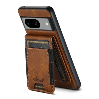 For Google Pixel 6 Suteni H17 Oil Eax Leather Detachable Wallet Phone Case(Brown) - Google Cases by Suteni | Online Shopping UK | buy2fix