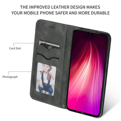 For Xiaomi Redmi Note 8 Retro Skin Feel Business Magnetic Horizontal Flip Leather Case(Grey) - Xiaomi Cases by buy2fix | Online Shopping UK | buy2fix