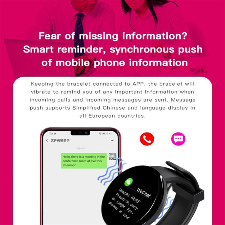 D18 1.3inch TFT Color Screen Smart Watch IP65 Waterproof,Support Call Reminder /Heart Rate Monitoring/Blood Pressure Monitoring/Sleep Monitoring(Black) - Smart Wear by buy2fix | Online Shopping UK | buy2fix