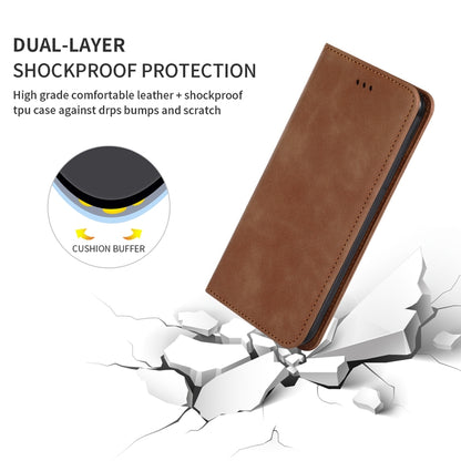 For Galaxy A51 Retro Skin Feel Business Magnetic Horizontal Flip Leather Case(Brown) - Galaxy Phone Cases by buy2fix | Online Shopping UK | buy2fix