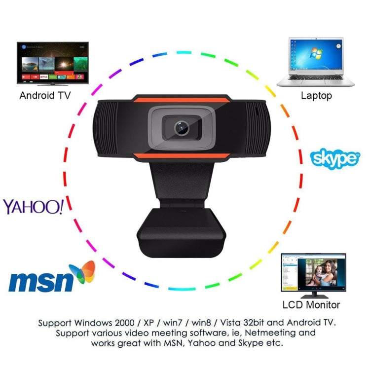 Webcam HD 480P PC Camera for Skype for Android TV   Rotatable Computer Camera USB Web Cam -  by buy2fix | Online Shopping UK | buy2fix