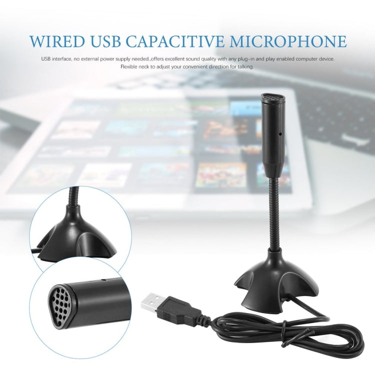Dedicate USB Capacitive Mini Microphone Stand for PC Laptop Notebook Recording Wired Device - Microphone by buy2fix | Online Shopping UK | buy2fix