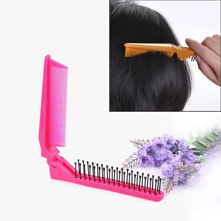 Portable Travel Folding Comb Anti-static Massage Comb(Rose Red) - Hair Trimmer by buy2fix | Online Shopping UK | buy2fix