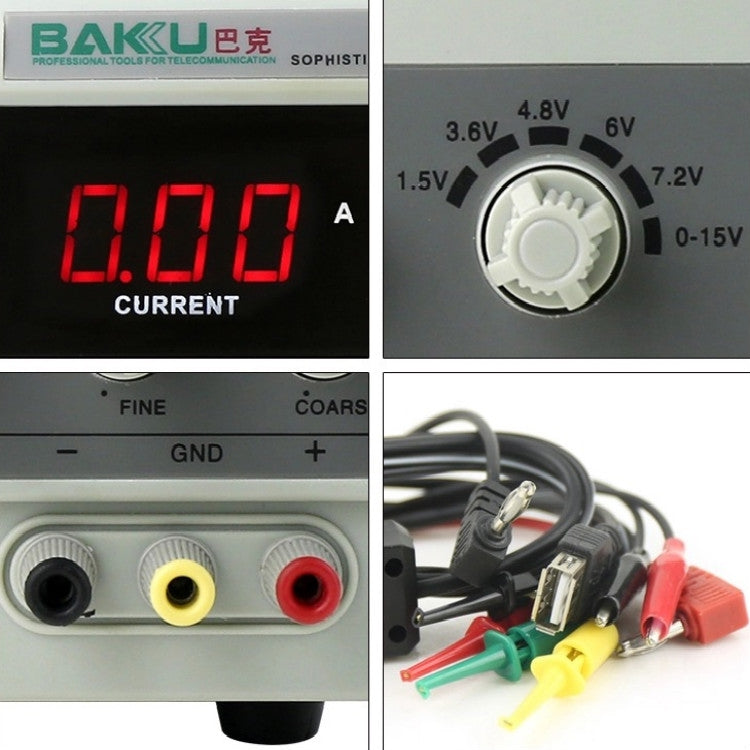 BAKU BK-1502DD DC Regulated Power Supply DC Ammeter Laptop Mobile Phone Repair Digital Display, Specification:220V EU Plug - Current & Voltage Tester by BAKU | Online Shopping UK | buy2fix