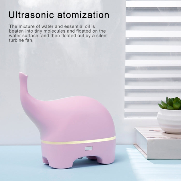 Mini Elephant Style 2.4MHz Ultrasound Household Air Purification USB Charging LED Light Humidifying Aromatherapy Purifier, Size:165x77.4x155 mm(Pink) - Home & Garden by buy2fix | Online Shopping UK | buy2fix