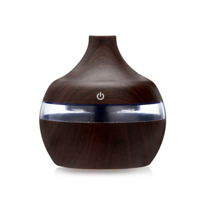 300ML Waterdrop Shape USB Wood Grain Aromatherapy Air Purifier Mute Humidifier, Color: Deep Wood Grain - Home & Garden by buy2fix | Online Shopping UK | buy2fix