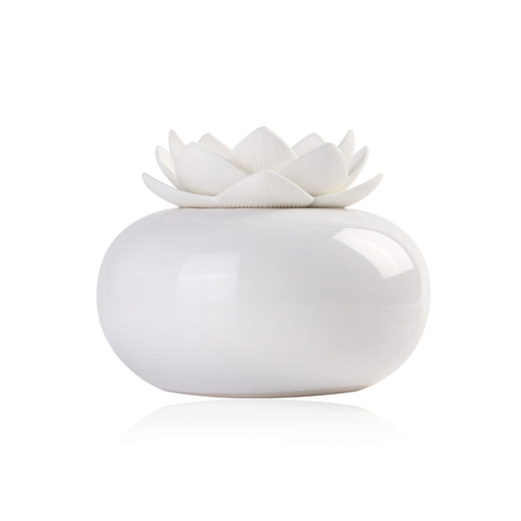 Lotus Ceramic Nano Spray Hydrating Aroma Humidifier Air Purifier(White Flower + White Body Ceramic) - Home & Garden by buy2fix | Online Shopping UK | buy2fix