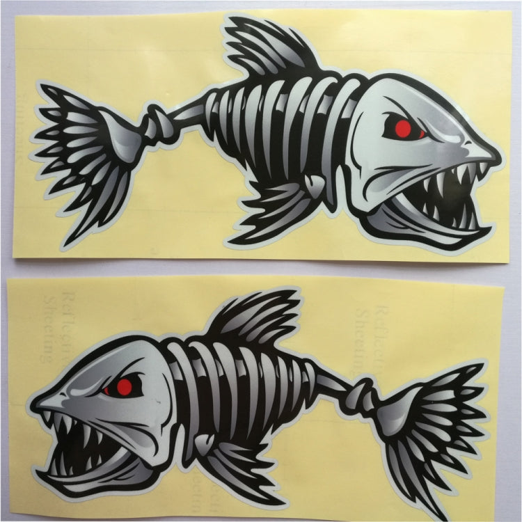 10 PCS Horror Skeleton Shark Fishing Daren Cover Scratch Reflective Waterproof Personality Body Sticker 15*6cm - Decorative Sticker by buy2fix | Online Shopping UK | buy2fix