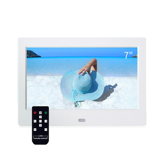 DPF-706-2.4G 7 inch Digital Photo Frame LED Wall Mounted Advertising Machine, Plug:UK Plug(White) - Consumer Electronics by buy2fix | Online Shopping UK | buy2fix