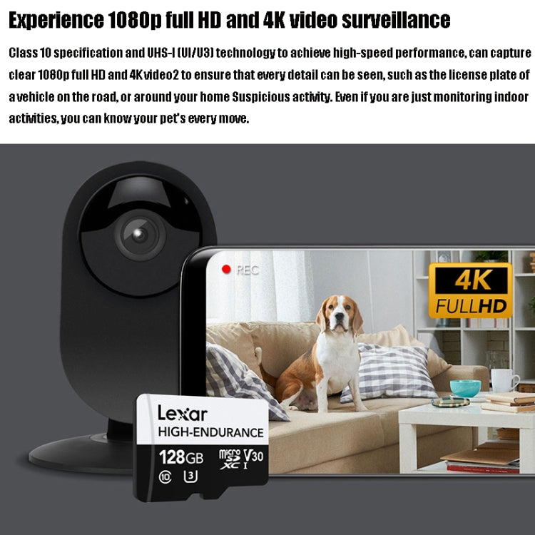 Lexar MicroSDHC 128GB High-endurance Driving Recorder Video Surveillance Camera TF Memory Card Video Card - Micro SD Card by Lexar | Online Shopping UK | buy2fix