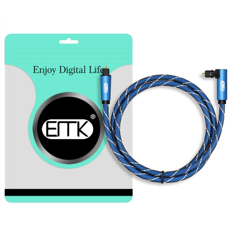 EMK 90 Degree Swivel Adjustable Right Angled 360 Degrees Rotatable Plug Nylon Woven Mesh Optical Audio Cable, Cable Length:8m(Blue) - Audio Optical Cables by EMK | Online Shopping UK | buy2fix