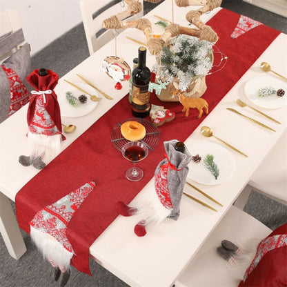 Christmas Tablecloth Santa Claus Table Runner Hotel Banquet Table Flag for Festival Decoration(Gray) - Home & Garden by buy2fix | Online Shopping UK | buy2fix