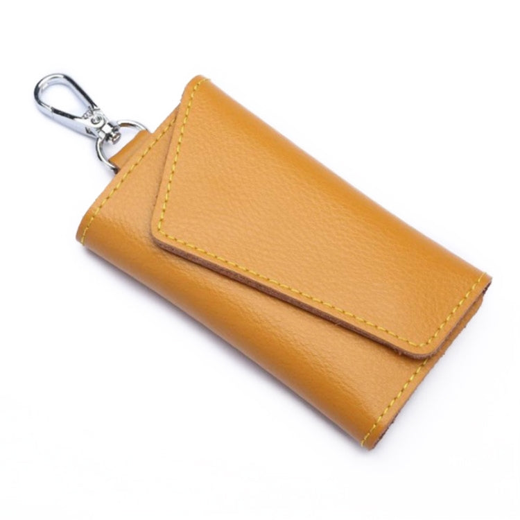 Multifunctional Litchi Texture Leather Keychain Bag Car Key Bag(Yellow) - Car Key Cases by buy2fix | Online Shopping UK | buy2fix