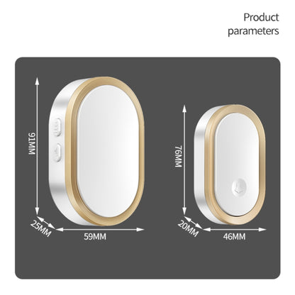 CACAZI A99 Home Smart Remote Control Doorbell Elderly Pager, Style:UK Plug(Black Gold) - Security by CACAZI | Online Shopping UK | buy2fix