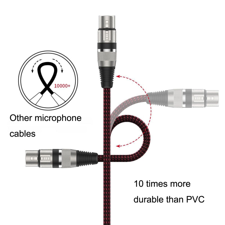 15m Red and Black Net TRS 6.35mm Male To Caron Female Microphone XLR Balance Cable -  by buy2fix | Online Shopping UK | buy2fix