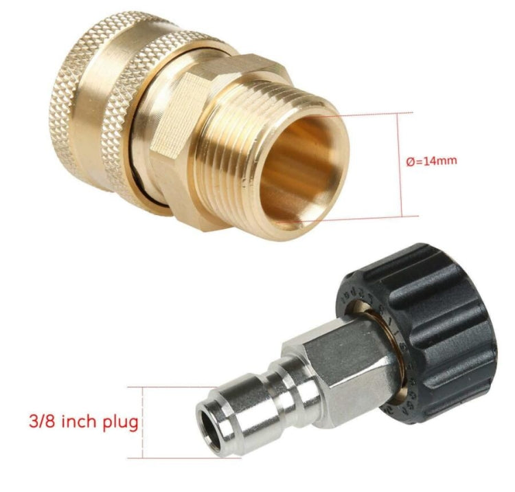 Pressure Washer Accessories Quick Connect Car Wash Water Hose Quick Connection, Typle:15-3/8 Male + 14-3/8 Female - Car Washer & Accessories by buy2fix | Online Shopping UK | buy2fix