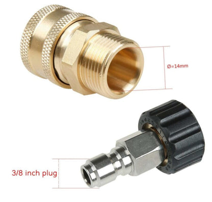 Pressure Washer Accessories Quick Connect Car Wash Water Hose Quick Connection, Typle:15-3/8 Male + 14-3/8 Female - Car Washer & Accessories by buy2fix | Online Shopping UK | buy2fix