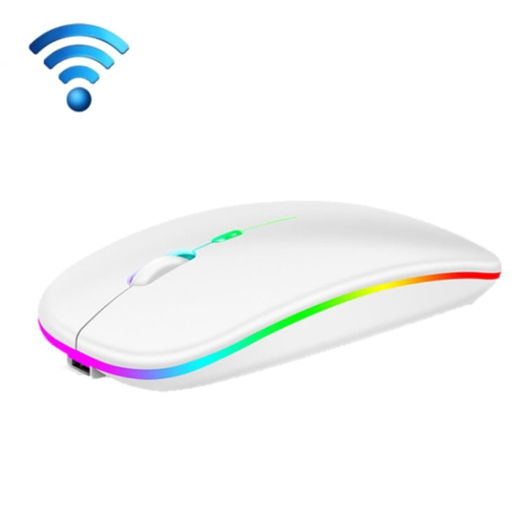 3 Keys RGB Backlit Silent Bluetooth Wireless Dual Mode Mouse(White) - Wireless Mice by buy2fix | Online Shopping UK | buy2fix