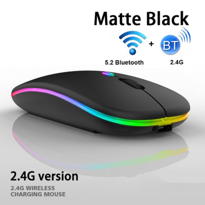 3 Keys RGB Backlit Silent Bluetooth Wireless Dual Mode Mouse (Grey) - Wireless Mice by buy2fix | Online Shopping UK | buy2fix