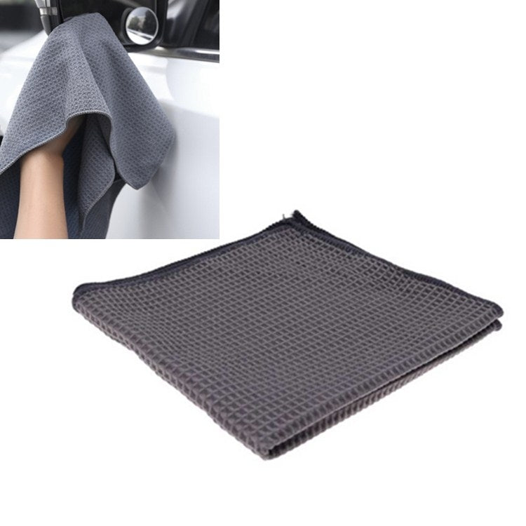 Pineapple Lattice Microfiber Lint-free Absorbent Honeycomb Car Washing Towel, Size:40x40cm(Gray) - Car washing supplies by buy2fix | Online Shopping UK | buy2fix