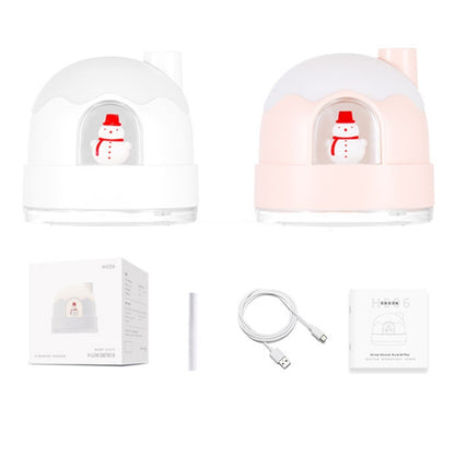 ZAY-H006 Charge Snowman Humidifier Night Light USB Mute Cute Desktop Air Mini Atomizer Air Humidifier(Pink) - Home & Garden by buy2fix | Online Shopping UK | buy2fix