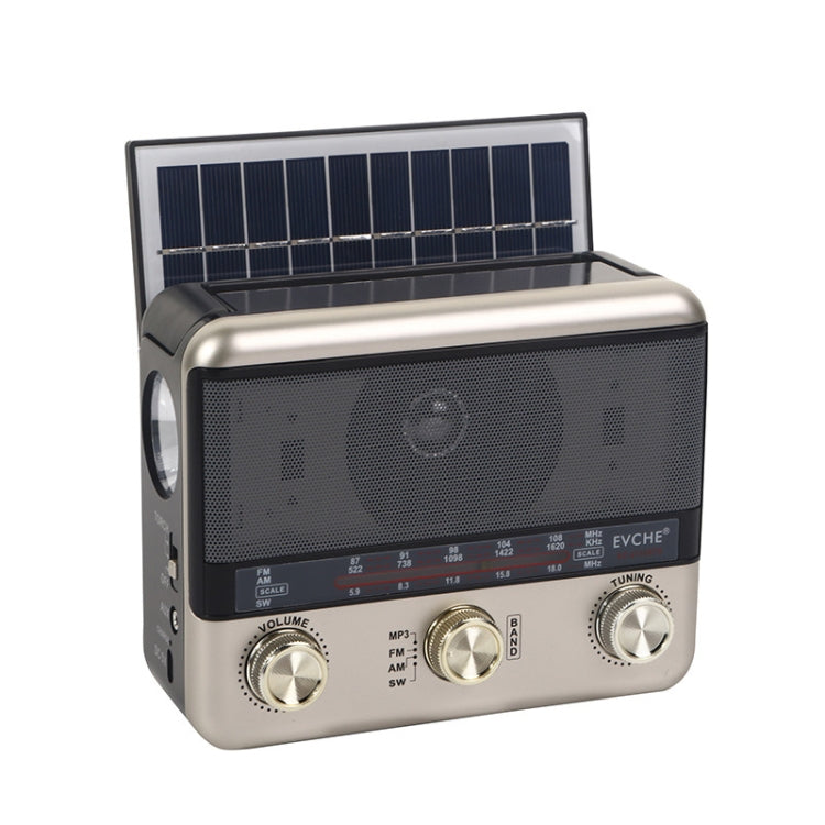 BAIJIALI EC-2110BTS Multifunctional Solar Radio Retro Full Band Card Radio(Brown) - Consumer Electronics by BAIJIALI | Online Shopping UK | buy2fix