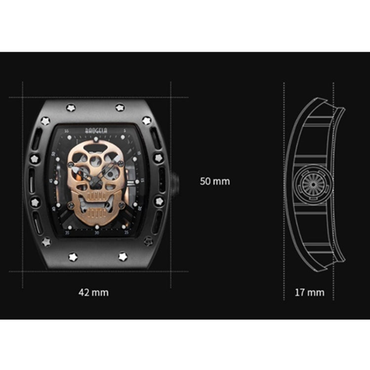 BAOGELA 1612 Skull Silicone Mens Watch Waterproof Sports Quartz Watch( Black Shell White Skull) - Silicone Strap Watches by BAOGELA | Online Shopping UK | buy2fix