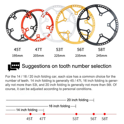 Litepro Folding Bike Sprocket Wheel LP Disk Disc, Specification:53T(Silver) - Bicycle Brake Parts by Litepro | Online Shopping UK | buy2fix