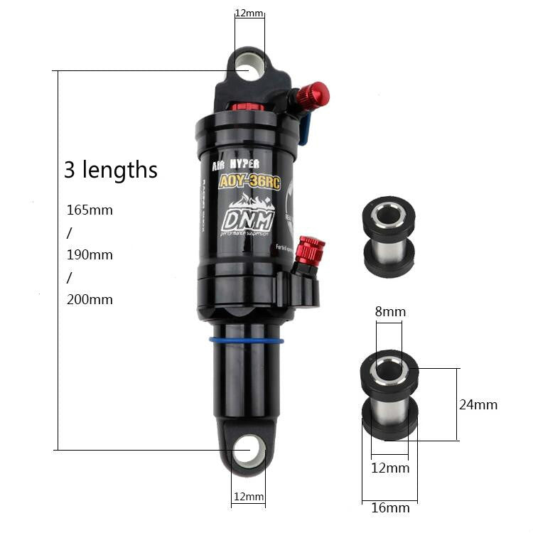 DNM  AOY36RC Mountain Bike Shock Absorber Soft Tail Bike Rear Shock Absorber, Size:200x55mm(With 24 mm Bushing) - Others by DNM | Online Shopping UK | buy2fix