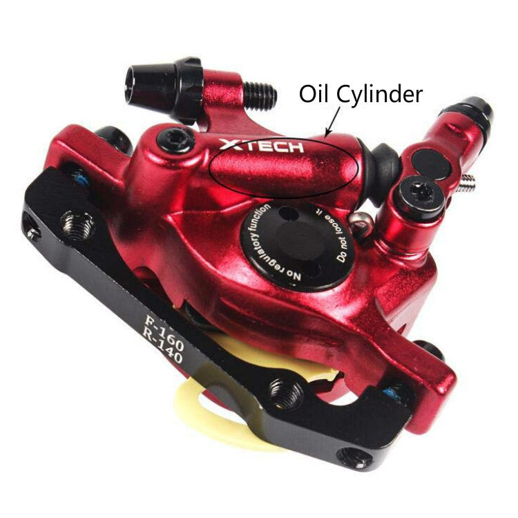 ZOOM HB100 Mountain Bike Hydraulic Brake Caliper Folding Bike Cable Pull Hydraulic Disc Brake Caliper, Style:Rear(Red) - Outdoor & Sports by Zoom | Online Shopping UK | buy2fix