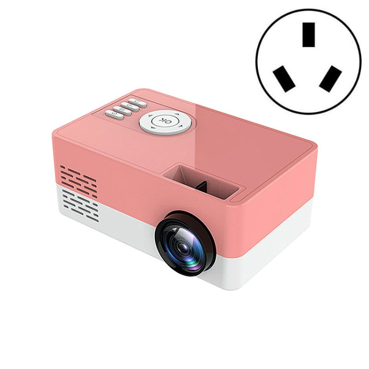 S261/J16 Home Mini HD 1080P Portable LED Projector, Support TF Card / AV / U Disk, Plug Specification:AU Plug(Pink White) - Consumer Electronics by buy2fix | Online Shopping UK | buy2fix