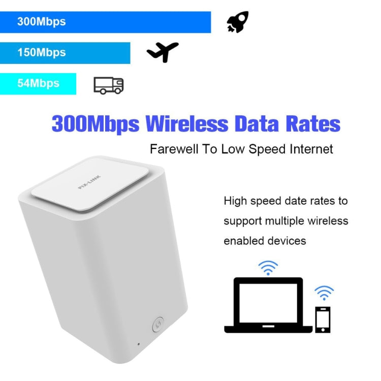 PIXLINK WR11 300Mbps Home WiFi Wireless Signal Relay Amplifier Booster, Plug Type:US Plug - Broadband Amplifiers by PIXLINK | Online Shopping UK | buy2fix