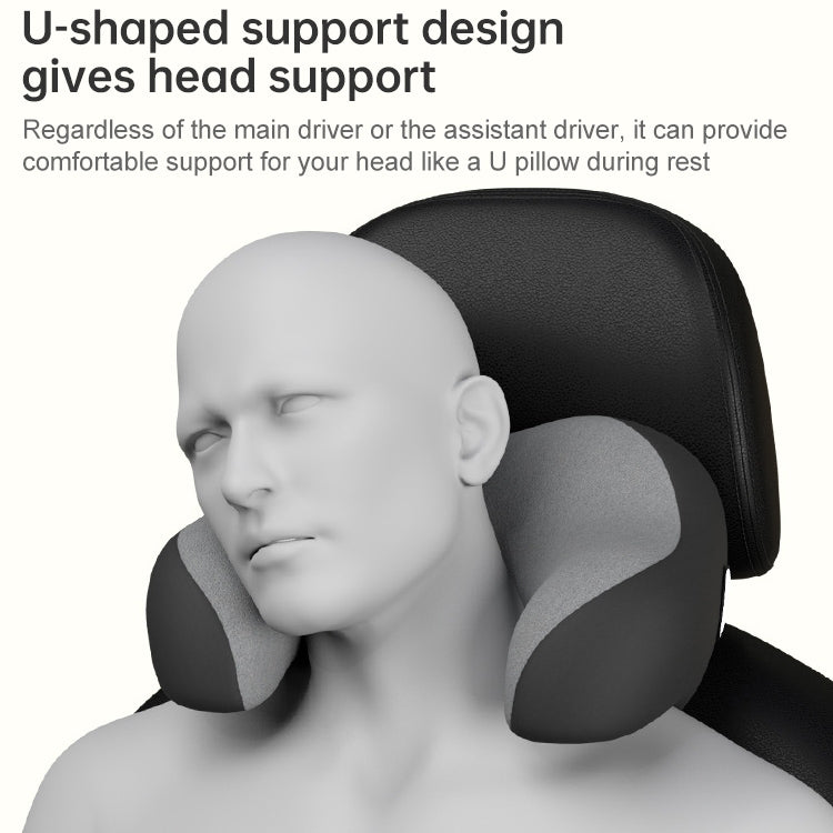 U-shaped Car Headrest Car Memory Foam Neck Pillow(Apricot Black) - Seat Accessories by buy2fix | Online Shopping UK | buy2fix