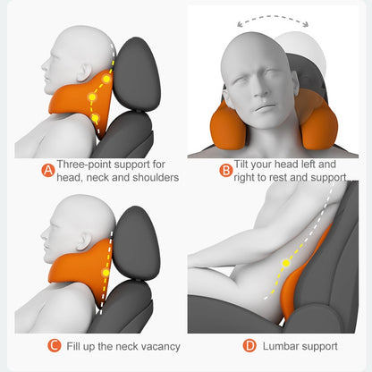 U-shaped Car Headrest Car Memory Foam Neck Pillow(Apricot Black) - Seat Accessories by buy2fix | Online Shopping UK | buy2fix