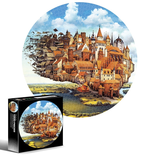 Round Shape Irregular Plane Puzzle Jigsaw Toy 1000 Pieces(Sky City) - Puzzle Toys by buy2fix | Online Shopping UK | buy2fix