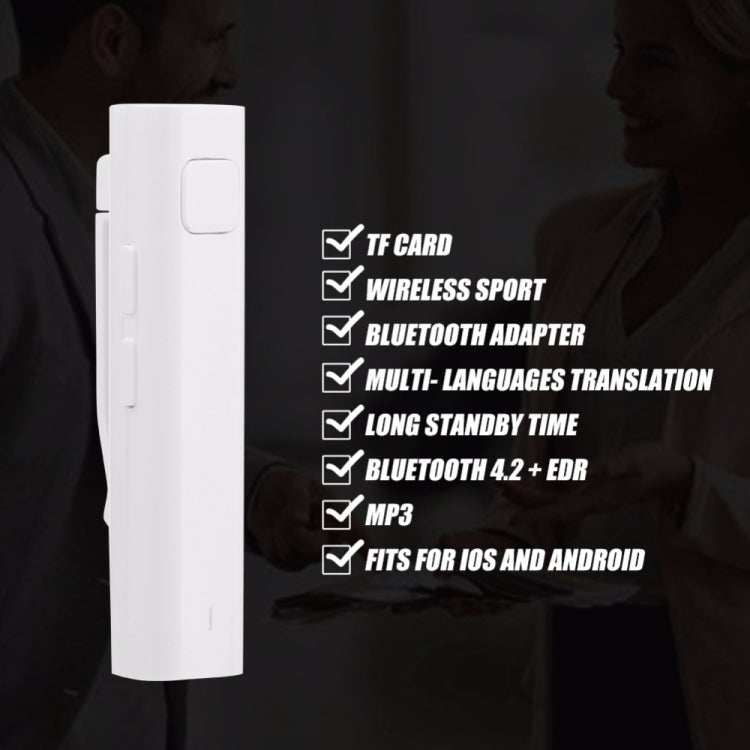 Bluetooth Receiver Smart Headphone Voice Translator 26 Multi-language Travel Business TF Card Voice Text Interpreter Earphone(Black) - Consumer Electronics by buy2fix | Online Shopping UK | buy2fix