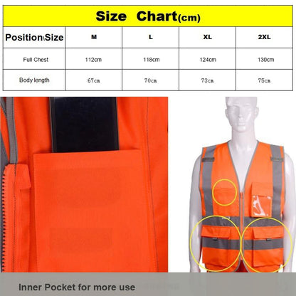 Multi-pockets Safety Vest Reflective Workwear Clothing, Size:XXL-Chest 130cm(Black) - Reflective Safety Clothing by buy2fix | Online Shopping UK | buy2fix