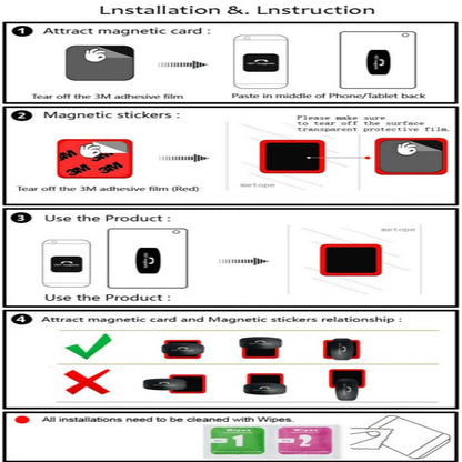 Wall-mounted iPad Magnetic Adsorption Universal Sticker Mobile Phone Wall Bracket(Red A) - Hand-Sticking Bracket by buy2fix | Online Shopping UK | buy2fix