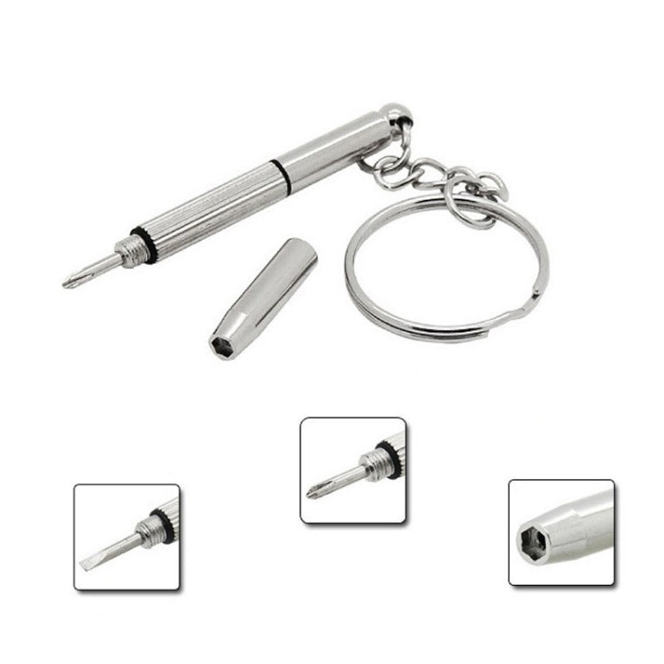 Multifunctional Keychain Repair Tool Screwdriver Portable Mini Multi Tool Key Ring(Silver) - Key Rings by buy2fix | Online Shopping UK | buy2fix